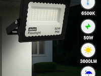 12 x led schijnwerper 50w mini – 6500k koud wit – ip65 waterdicht - afbeelding 1 van  6