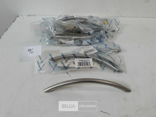12 x meubelgreep inox gebogen 128 mm - afbeelding 1 van  3