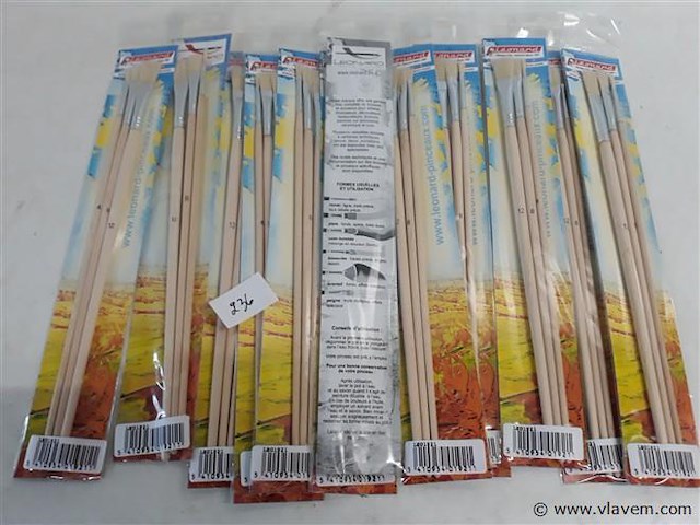 12 x penselen plat set 3 delig leonard - afbeelding 1 van  2