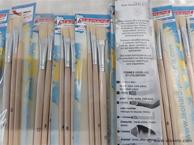 12 x penselen plat set 3 delig leonard - afbeelding 2 van  2