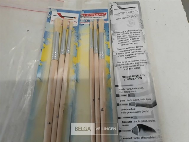 12 x penselen set rond 3 stuks leonard - afbeelding 3 van  3