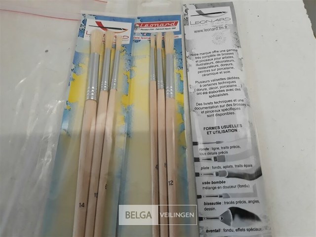 12 x penselen set rond 3 stuks leonard - afbeelding 3 van  3