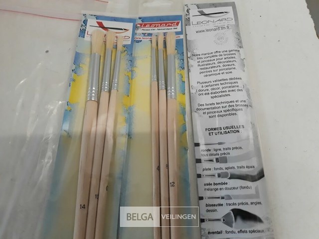12 x penselen set rond 3 stuks leonard - afbeelding 3 van  3
