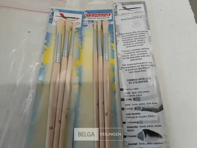 12 x penselen set rond 3 stuks leonard - afbeelding 3 van  3