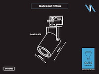 12 x railspot gu10 armatuur cilinder zand zwart draaibaar - afbeelding 6 van  6