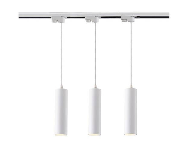 12 x railspot gu10 decoratief hanglamp cilinder 24cm zand wit - afbeelding 1 van  6