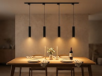 12 x railspot gu10 decoratief hanglamp cilinder 24cm zand zwart - afbeelding 2 van  8