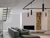 12 x railspot gu10 decoratief hanglamp cilinder 24cm zand zwart - afbeelding 6 van  8