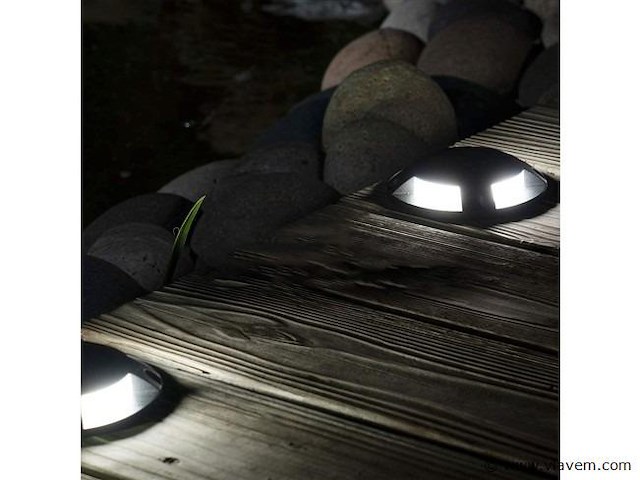 12 x solar 4 lichts led grond spot zwart - afbeelding 2 van  8