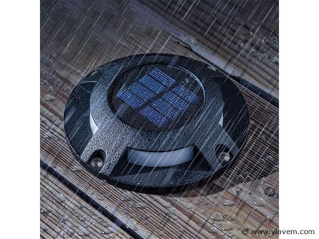 12 x solar 4 lichts led grond spot zwart - afbeelding 4 van  8