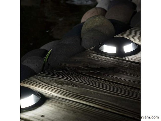 12 x solar 4 lichts led grond spot zwart - afbeelding 2 van  7