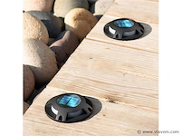 12 x solar 4 lichts led grond spot zwart - afbeelding 3 van  7