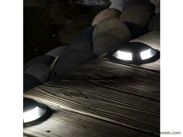 12 x solar 4 lichts led grond spot zwart - afbeelding 2 van  7