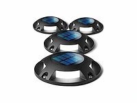 12 x solar 4 lichts led grond spot zwart
