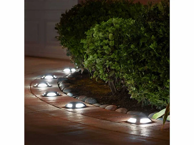 12 x solar 4 lichts led grond spot zwart - afbeelding 6 van  9