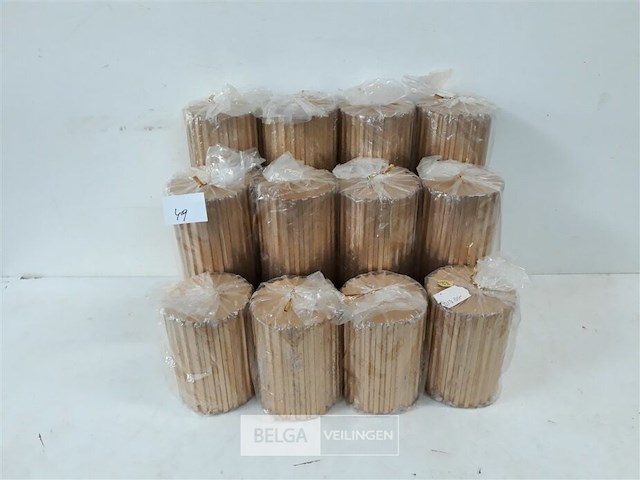 12 x stompkaarsen mix goud kleur 10-18-22 cm - afbeelding 1 van  3