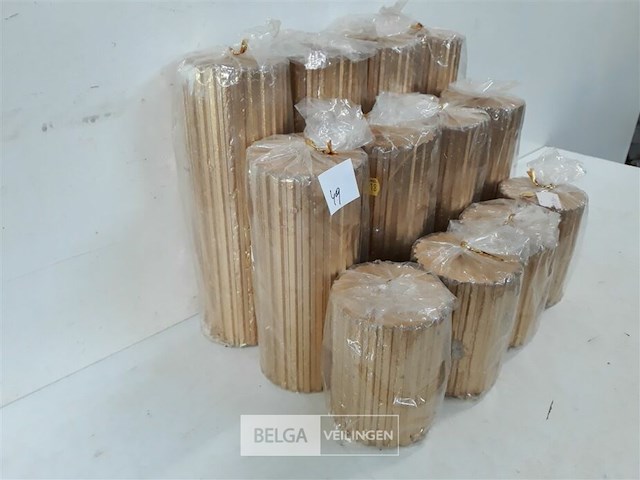 12 x stompkaarsen mix goud kleur 10-18-22 cm - afbeelding 3 van  3