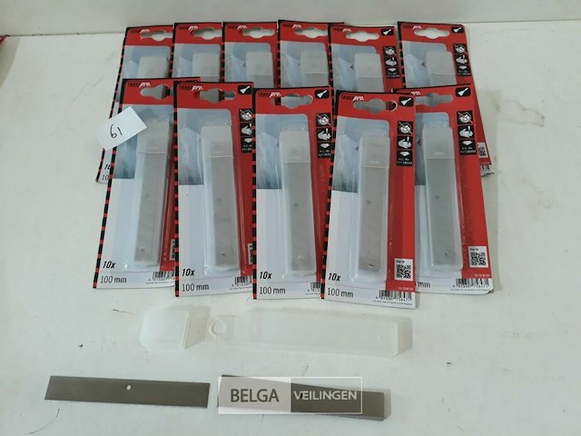 12 x vervangmes voor glaskrabber 10 stuks - afbeelding 1 van  3