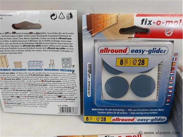 12 x vloerbeschermer easy-glider 28mm 8 stuks - afbeelding 2 van  2