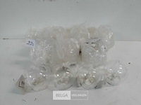 12 x vogel in transparante kerstbal 8 cm - afbeelding 2 van  3