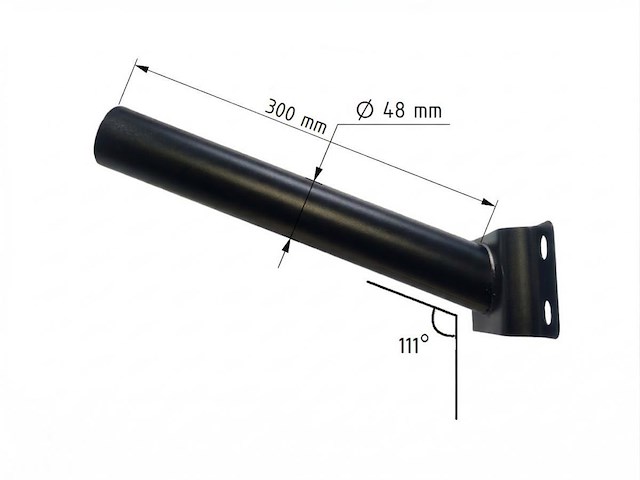 12 x wandbeugel voor solar straatverlichting 30cm zand zwart - afbeelding 2 van  3