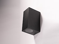 12 x wandlamp rechthoekig gu10 duo fitting zwart waterdicht - afbeelding 6 van  8