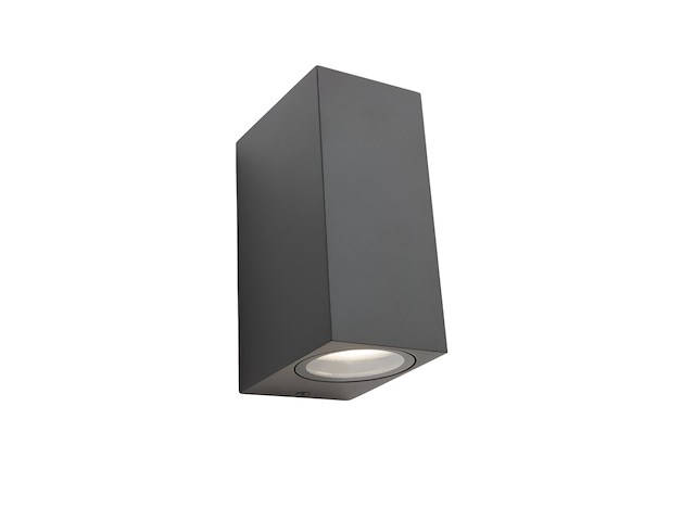 12 x wandlamp rechthoekig gu10 duo fitting zwart waterdicht - afbeelding 2 van  8