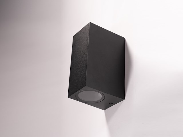 12 x wandlamp rechthoekig gu10 duo fitting zwart waterdicht - afbeelding 6 van  8