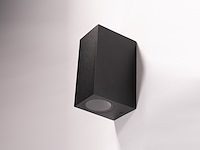 12 x wandlamp rechthoekig gu10 duo fitting zwart waterdicht - afbeelding 6 van  8