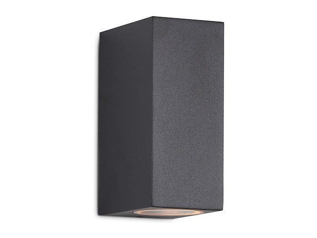 12 x wandlamp rechthoekig gu10 duo fitting zwart waterdicht - afbeelding 5 van  8