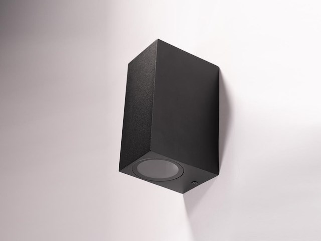 12 x wandlamp rechthoekig gu10 duo fitting zwart waterdicht - afbeelding 6 van  8