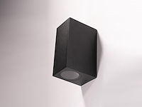 12 x wandlamp rechthoekig gu10 duo fitting zwart waterdicht - afbeelding 6 van  8