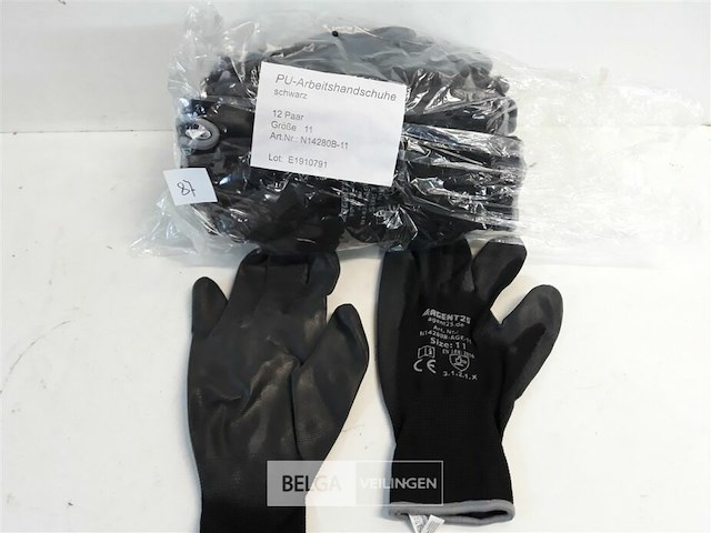 12 x werkhandschoenen pu coating maat 11 - afbeelding 1 van  3