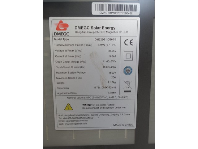 12 x zonnepaneel dmegc 325 g1 60 bb (3.900 wp) - afbeelding 3 van  3