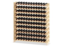 120-flessen wijnrek, 6-lags stapelbaar rek met massief houten frame - afbeelding 4 van  10