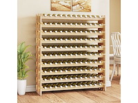 120-flessen wijnrek, 6-lags stapelbaar rek met massief houten frame - afbeelding 7 van  10