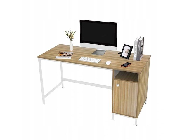 120 x 60 computerbureau met planken - afbeelding 1 van  6