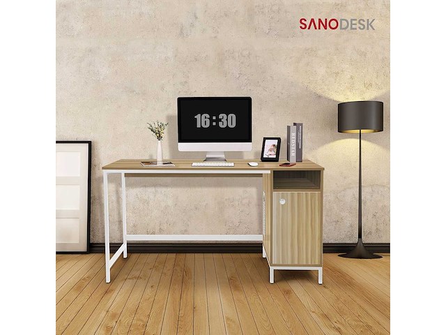 120 x 60 computerbureau met planken - afbeelding 2 van  6