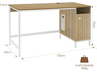 120 x 60 computerbureau met planken - afbeelding 3 van  6
