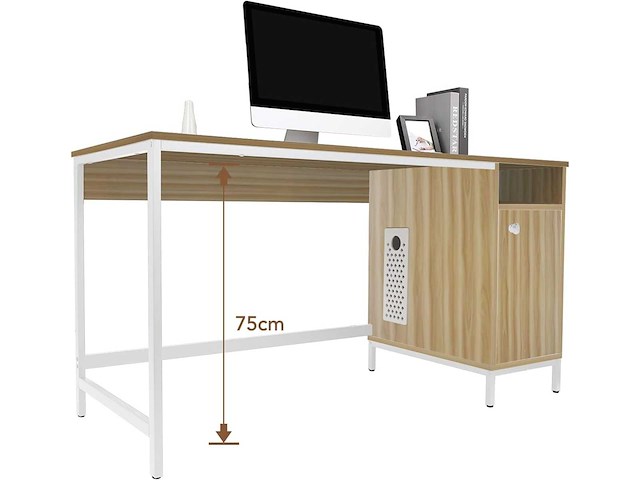 120 x 60 computerbureau met planken - afbeelding 5 van  6