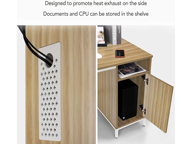 120 x 60 computerbureau met planken - afbeelding 6 van  6