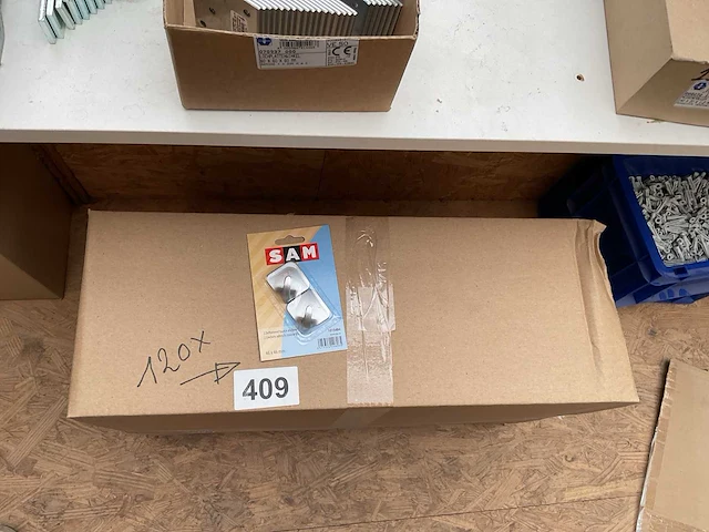 120 x zelfklevend haakjes alu kleur - afbeelding 1 van  4