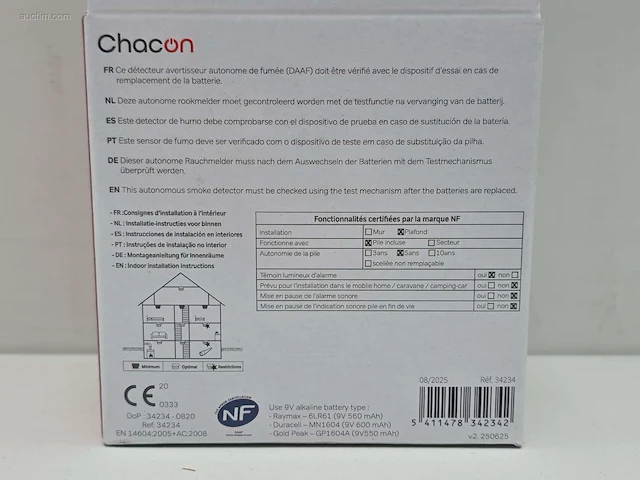 (1200x) optische rookmelder chacon 34234 - afbeelding 4 van  8