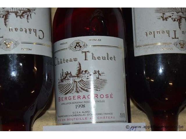 120x fles rosé wijn, château theulet, bergerac rosé, 1998, 75cl - afbeelding 2 van  3