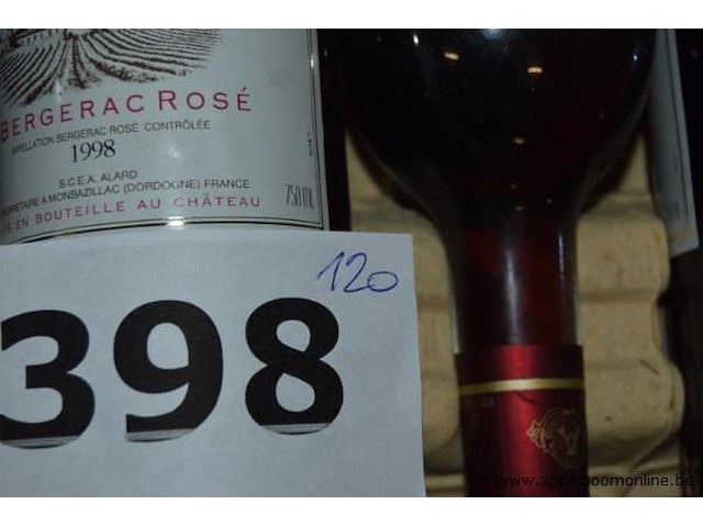 120x fles rosé wijn, château theulet, bergerac rosé, 1998, 75cl - afbeelding 3 van  3