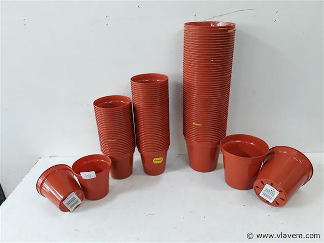 124 x plantpotjes pvc 69 x 10 cm + 55 x 12,7 cm - afbeelding 1 van  2