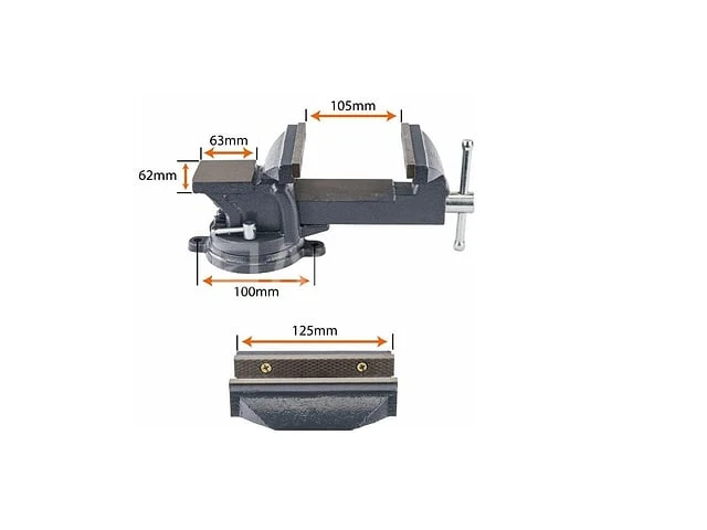 125 mm roterende bankschroef met anvil 360 powermat - afbeelding 3 van  3