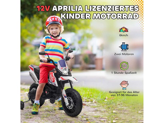 12v elektrische motorfiets voor kinderen met aandrijfwielen, led-verlichting, muziek - afbeelding 5 van  10