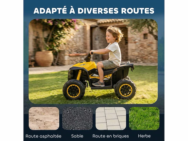 12v elektrische quad voor kinderen, elektrische auto voor kinderen, 2 motoren, 2 versnellingen van 3-6 km/u, led-koplampen - afbeelding 5 van  5