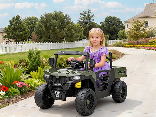 12v kinderen elektrische auto met afstandsbediening, ophanging, kofferbak en muziek, leeftijd 3-8 jaar - afbeelding 1 van  10